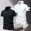 Men's POLO shirt, summer ice silk high-end business casual short sleeved T-shirt, solid color thin pure cotton lapel top