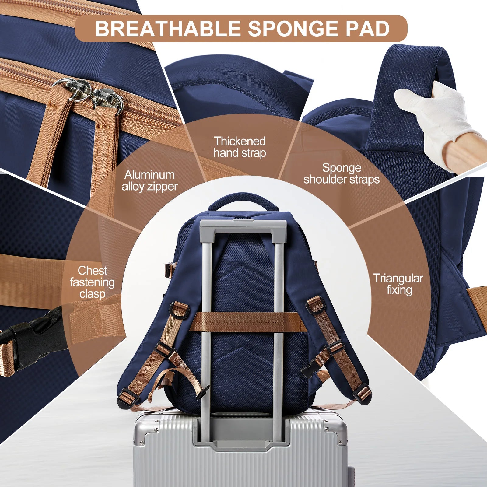Men Travel Backpack  Airplane Bag Hand Luggage Multifunction Daybacks Carry-Ons Laptop Backpack Women Cabin Bags, Shool Backpack