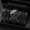 4/5PCS Fashion Men's Watches Man Business Quartz Wristwatch Vintage Leather Bracelets Set Reloj Hombre（Without Box）
