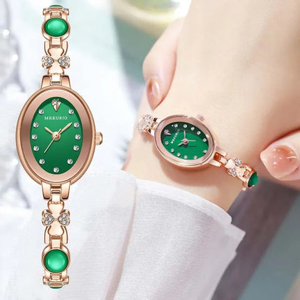 Ladies Green Watches New Luxury Gift  Wrist Watches for Women Quartz Bracelet Watches Dropshipping Relojes Para Mujer Clock
