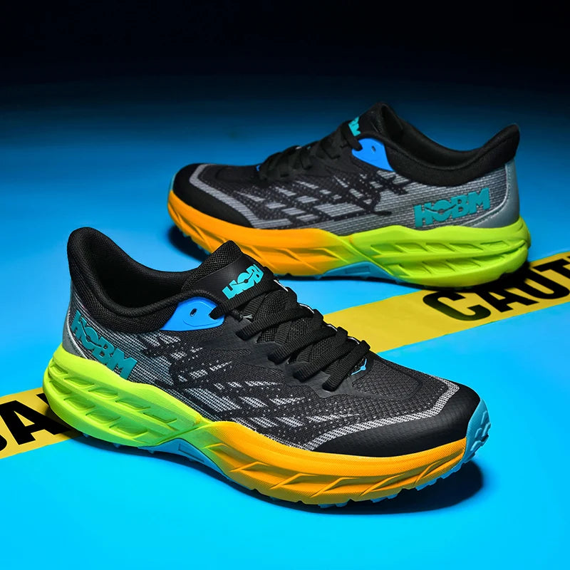 Men's Running Shoes Fashionable Cushioned Thick Soled Low Cut Sports Shoes Lightweight Breathable Tennis Shoes for Men
