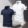 Men's POLO shirt, summer ice silk high-end business casual short sleeved T-shirt, solid color thin pure cotton lapel top