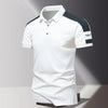 Men's POLO shirt, summer ice silk high-end business casual short sleeved T-shirt, solid color thin pure cotton lapel top