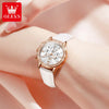 OLEVS 9933 Women' Watches Luxury Brand Diamond Quartz Wristwatch Waterproof Luminous   Leather Strap Multifunction Ladies Watch