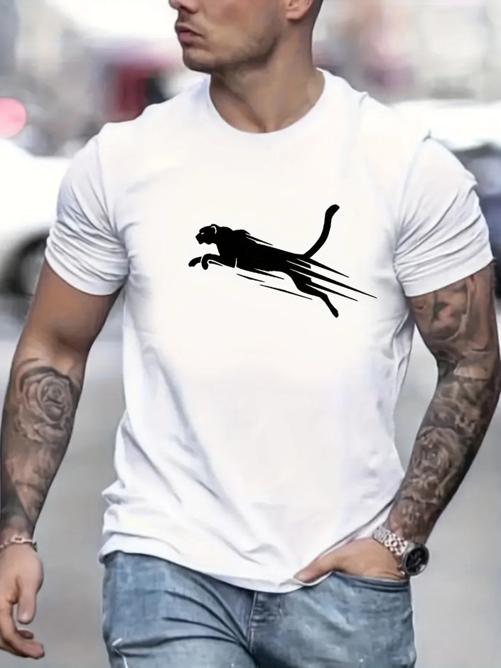2024 T-shirt Summer New 100% Cotton Fashion Men's English Letter Print Pattern Casual Loose Street Fitness High Quality Top