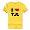I Love TS T-Shirt Funny Letters Printed Graphic Tee Tops Summer Fashion Short Sleeve Blouses Gifts Cool Street I-Heart-TS Outfit