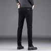 Spring Autumn New Men's Pure Black Slim Jeans Elastic Straight Pants Business Fashion Leisure Korean Vintage Denim Pants Male