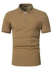 Men's polo shirt solid color short-sleeved zipper lapel T-shirt casual top