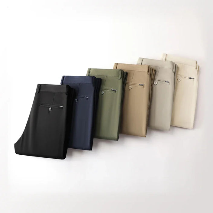 Men's Classic Style Straight Casual Pants Fashion Business Brand Comfortable Solid Color Anti-wrinkle Trousers Male Clothes