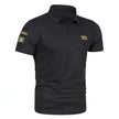 Men's Polo Shirts Short Sleeve Breathable Casual Turn Down Collar T-shirt Labelled Tactical Tees Trendy Streetwear
