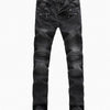 Jeans Men Long Pants Denim Pant High Waist Simple Zipper Splice Casual Regular Slim Fit Straight Trousers Autumn Winter