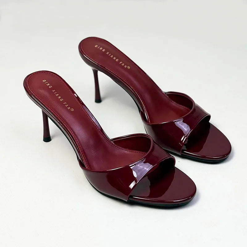 Women Pumps Casual Heeled Slippers 2025 Fashion Round Toe Female Footwear Slides Ladies Thin High Heels Shoes