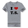 I Love TS T-Shirt Funny Letters Printed Graphic Tee Tops Summer Fashion Short Sleeve Blouses Gifts Cool Street I-Heart-TS Outfit