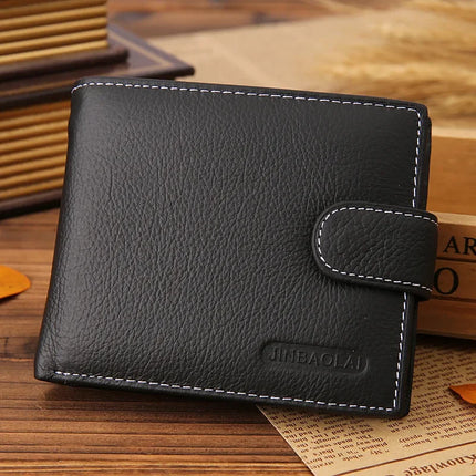 Wallet men's clip-on cowhide wallet men's 2023 coin purse small clutch bag men's coin purse coin purse short wallet