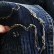 Jeans for Men Stretch Trousers Slim Fit Skinny Ripped Male Cowboy Pants Elastic Patch Broken with Holes Tight Pipe Torn Retro Xs