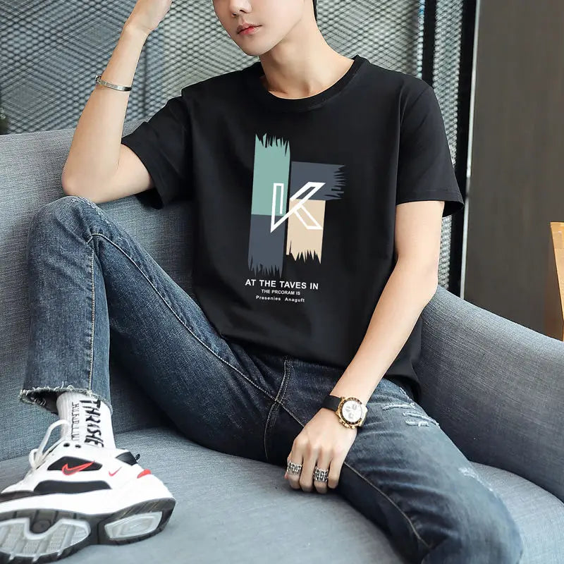 Men's T-shirt Gym Tops White Graphic Male Tees Shirts Heather 100℅ Cotton Cheap Clothes And Comfortable Streetwear Stylish Y2k