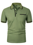 2025 Summer New Men's Polo Polo Shirt European Casual Short Sleeved T-shirt Sports Polo Shirt Button Pocket Design
