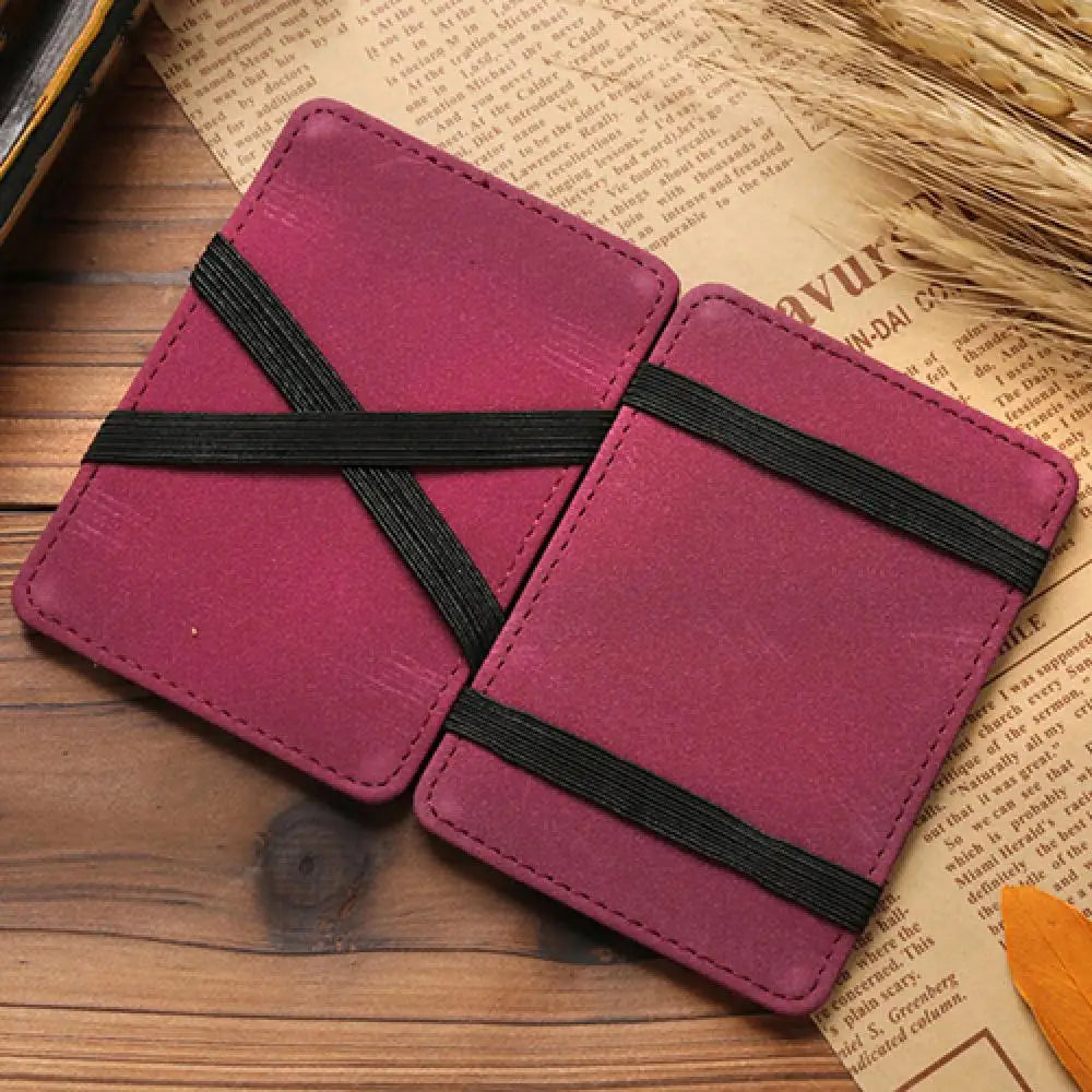 Luggage Men Wallet Fashion Faux Leather Magic Credit Card ID Money Clip Slim Wallet Holder