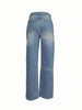 Summer New Women's Jeans Loose Casual Versatile Simple Slim Multi Button Denim Straight Leg Trousers Ankle Length Pants TC010200