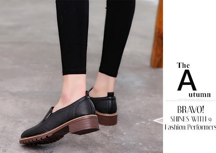 Summer Footwear for Woman Flat Solid Color Oxford Shoes Soft Leather Sneakers Low Medium Pumps Slip on Loafers Shoes for Women