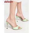 Women Pumps Casual Heeled Slippers 2025 Fashion Round Toe Female Footwear Slides Ladies Thin High Heels Shoes