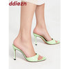 Women Pumps Casual Heeled Slippers 2025 Fashion Round Toe Female Footwear Slides Ladies Thin High Heels Shoes
