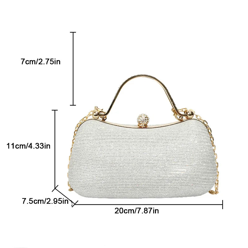 Ladies Fashion Shoulder Bag, Gorgeous Large Capacity Ladies Evening Bag, Glossy Compact Retro Ladies Handbag