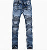 Jeans Men Long Pants Denim Pant High Waist Simple Zipper Splice Casual Regular Slim Fit Straight Trousers Autumn Winter