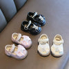 Baby Girls Walking Shoes with Big Bow Bear Children Princess Shoes Soft Sole Round Toe 2025 New Fashion Kids Flat Shoes Non-slip