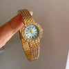 2025 New Ladies Watches High-End Luxury Elegant Diamond Gold Dial Quartz Watch Women's Vintage Bracelet Wristwatch Gift Clock