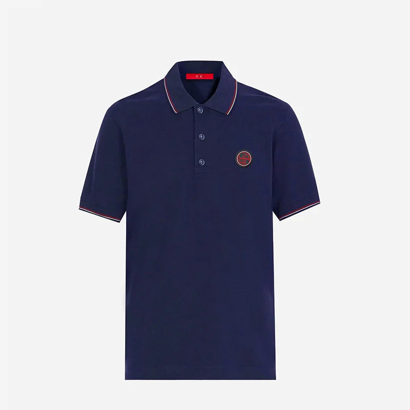 2024 New Men's Polo Top Casual Fashion Commuter Versatile Solid Color Men's Top Summer Fashion Business Men Pure Cotton Polo Top
