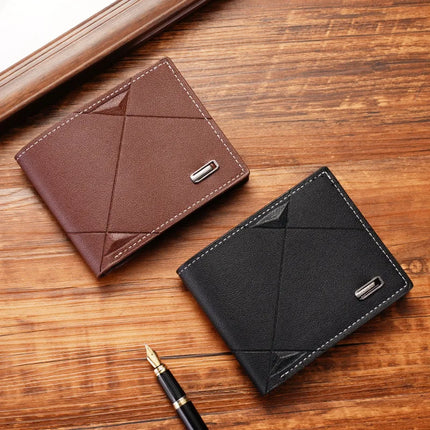 New Men's Wallet, Male, Short, Multi-Card, Fashion, Casual, Wallet, Male, Youth, Thin, Tri-Fold, Horizontal, Soft Bag