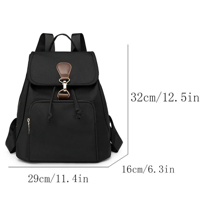 Ladies' Double-shoulder Bag Retro Top Zipper Travel Backpack Student Schoolbag Casual Simple Bag Solid Color. Suitable for ladie