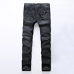 Jeans Men Long Pants Denim Pant High Waist Simple Zipper Splice Casual Regular Slim Fit Straight Trousers Autumn Winter