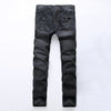 Jeans Men Long Pants Denim Pant High Waist Simple Zipper Splice Casual Regular Slim Fit Straight Trousers Autumn Winter