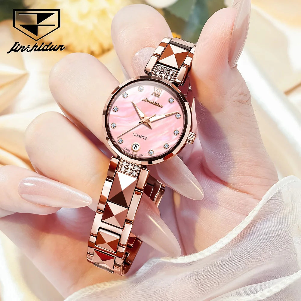 JSDUN Elegant Luxury Watches for Women High Quality Original Tungsten Steel Waterproof Quartz Fashion Trend Design Ladies Watch