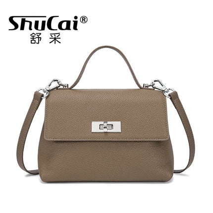 Ladies Cowhide Bags Shoulder Crossbody Bags Female  Genuine Leather Tote Vintage Commuter Women Small Square Bag Luxury Designer