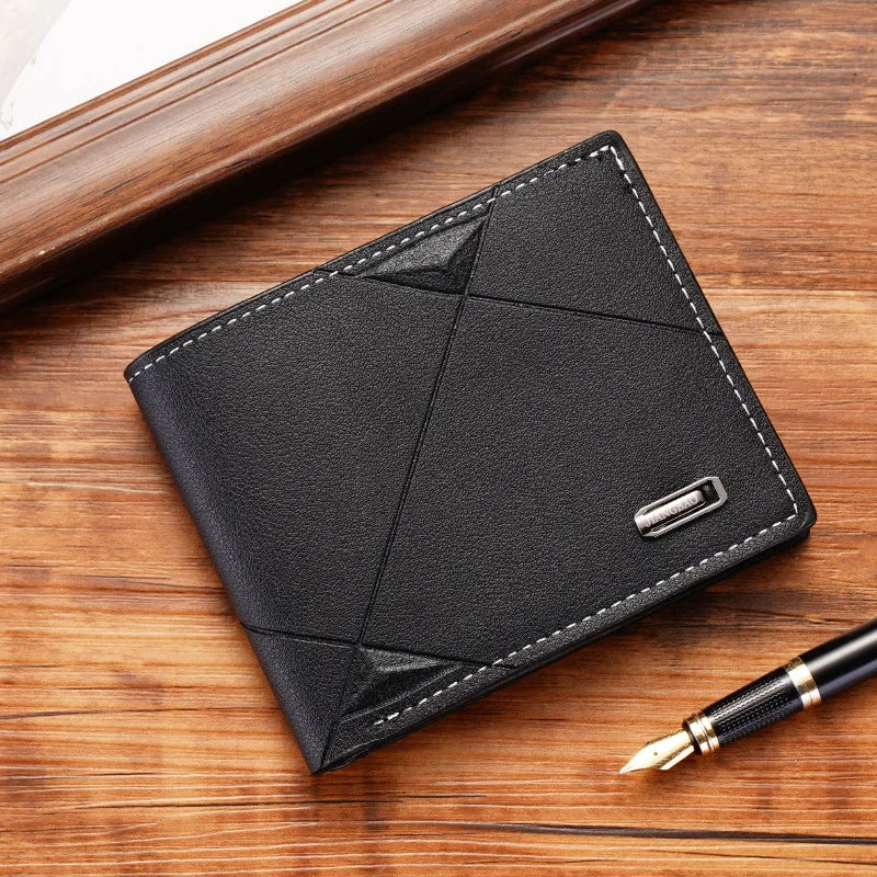 New Men's Wallet, Male, Short, Multi-Card, Fashion, Casual, Wallet, Male, Youth, Thin, Tri-Fold, Horizontal, Soft Bag
