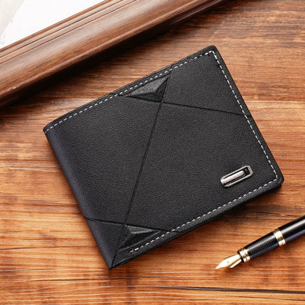 New Men's Wallet, Male, Short, Multi-Card, Fashion, Casual, Wallet, Male, Youth, Thin, Tri-Fold, Horizontal, Soft Bag