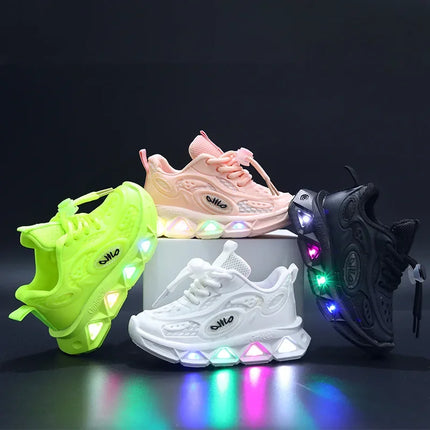 Baby Shoes2023 Spring Autumn New Boys and Girls Light Up Clunky Sneaker Small and Medium-sized Children's Soft Soled Baby Shoes