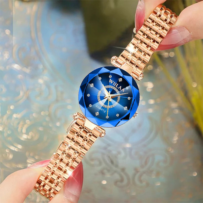 Women Watches 2025 Top Luxury Brand Rhinestone Elegant Ladies Watches Gold Clock Wrist Watches For Women relogio feminino