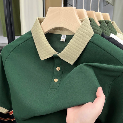 Men's Short Sleeved Luxury Quality Solid Color Polo Shirt Designer Summer Fashion Casual Breathable Lapel T-Shirt Top Men's Wear