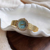 2025 New Ladies Watches High-End Luxury Elegant Diamond Gold Dial Quartz Watch Women's Vintage Bracelet Wristwatch Gift Clock
