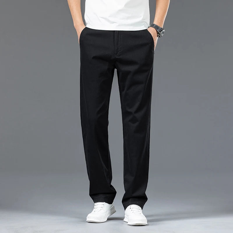 Men Formal Occasion Business Work Pants Male Basic Solid Straight Leg Casual Pants High Quality Brand Versatile Outdoor Trousers