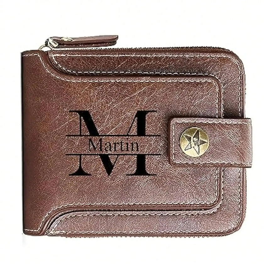 Men Leather Gift Idea for Husband BF Personalized Father's Day Gift Men Wallet Custom Engraved Birthday/Anniversary Wallets