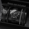4/5PCS Fashion Men's Watches Man Business Quartz Wristwatch Vintage Leather Bracelets Set Reloj Hombre（Without Box）