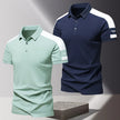 Men's POLO shirt, summer ice silk high-end business casual short sleeved T-shirt, solid color thin pure cotton lapel top