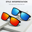 Square Polarized Sunglasses for Men and Women Lightweight Frame Sun Glasses with UV Protection