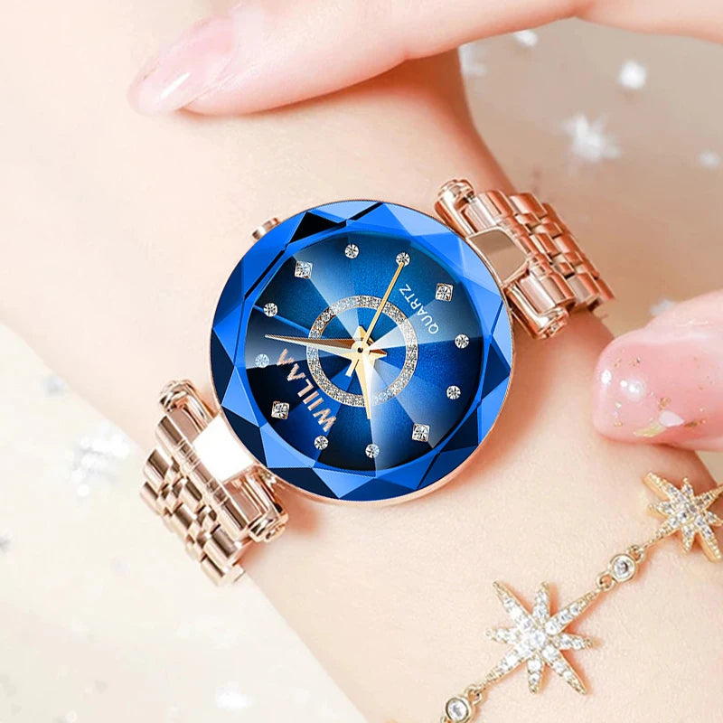 Women Watches 2025 Top Luxury Brand Rhinestone Elegant Ladies Watches Gold Clock Wrist Watches For Women relogio feminino