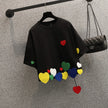 2025 New Women T-shirts Casual Harajuku Love Patchwork Tops Tee Summer Female T shirt Short Sleeve T shirt For Women Clothing